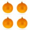 Set of 4 Matte Orange Glass Ball Christmas Ornaments 4 Inches